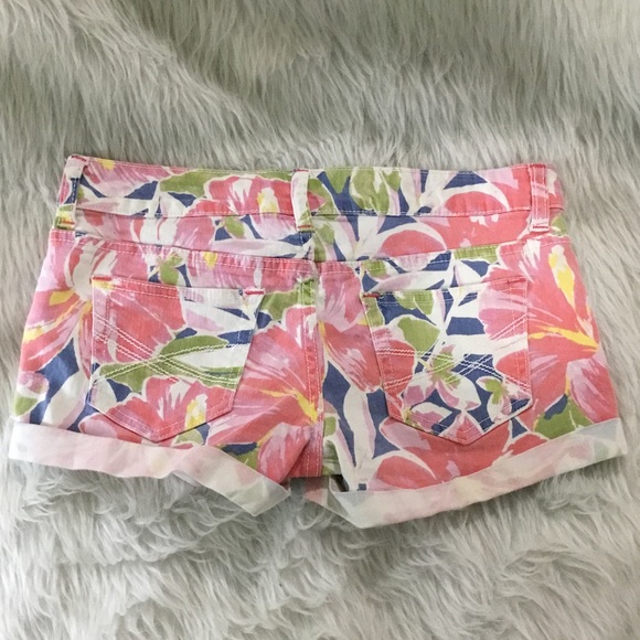 Aeropostale summer tropical denim summer beach short shorts 3/4 - Picture 6 of 6